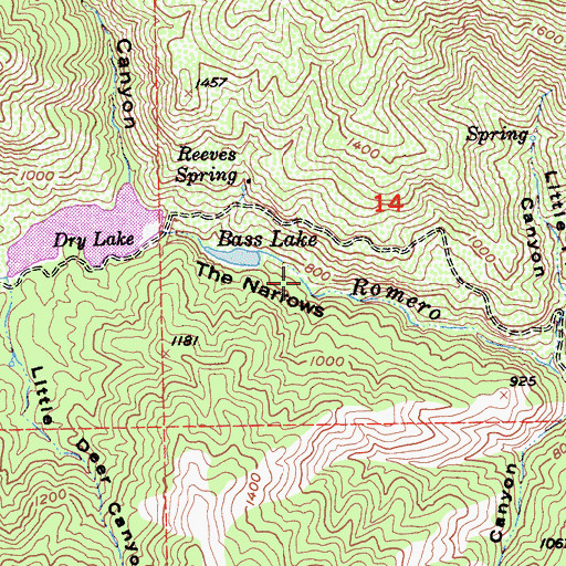 Topographic Map of The Narrows, CA