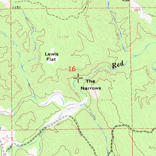 Topographic Map of The Narrows, CA