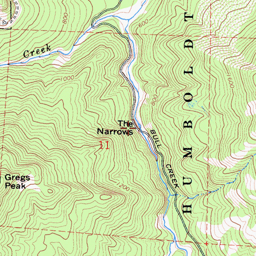 Topographic Map of The Narrows, CA