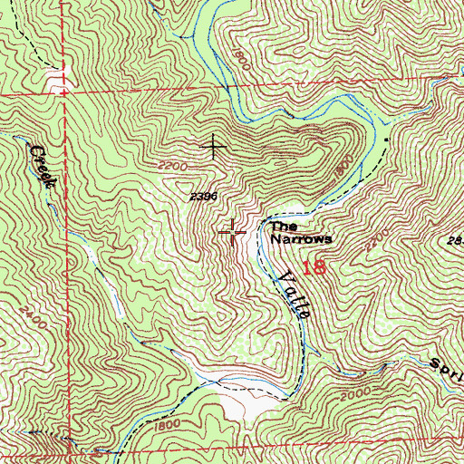 Topographic Map of The Narrows, CA