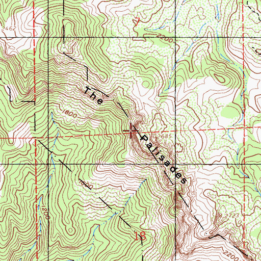 Topographic Map of The Palisades, CA