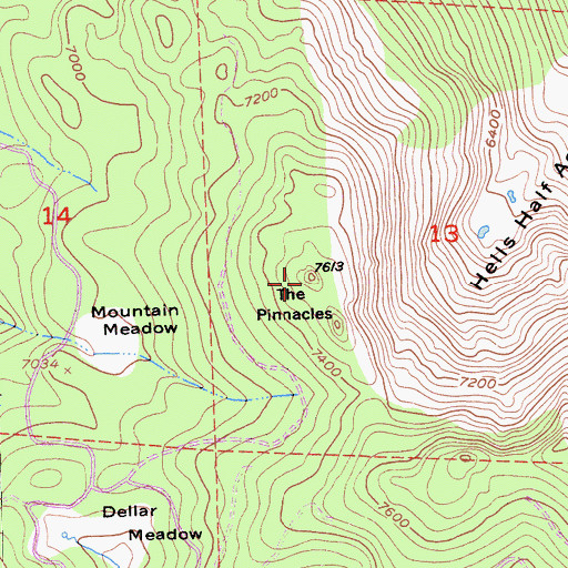 Topographic Map of The Pinnacles, CA