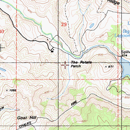 Topographic Map of The Potato Patch, CA