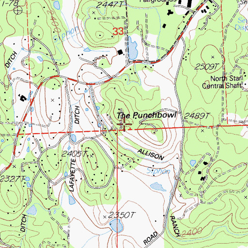 Topographic Map of The Punchbowl, CA