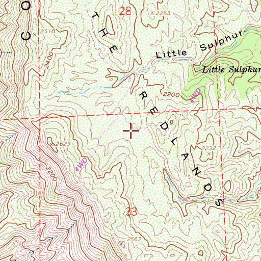 Topographic Map of The Redlands, CA