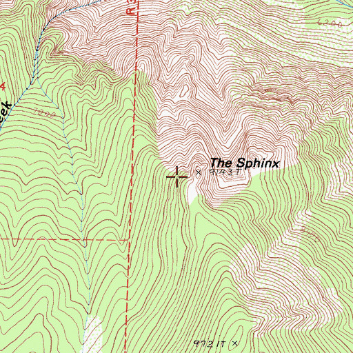 Topographic Map of The Sphinx, CA
