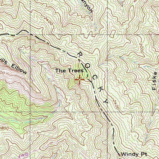 Topographic Map of The Trees, CA