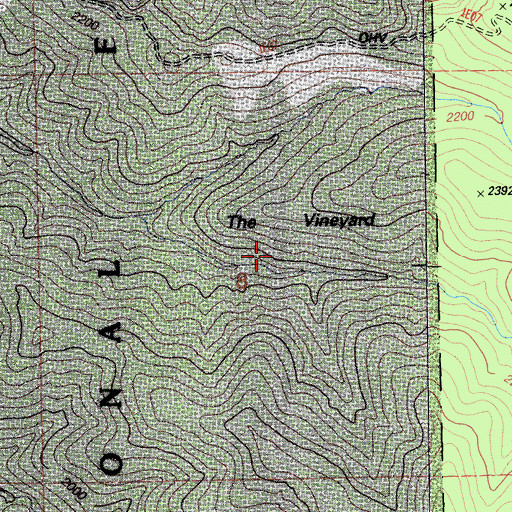 Topographic Map of The Vineyard, CA