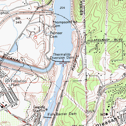Topographic Map of Thermalito Diversion Dam, CA