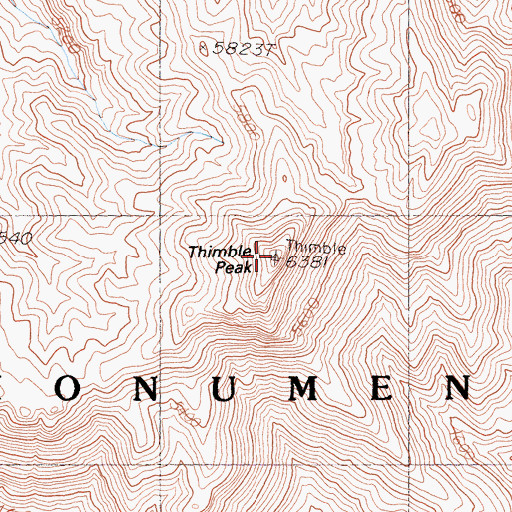 Topographic Map of Thimble Peak, CA