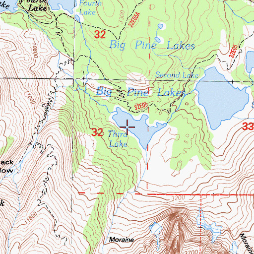 Topographic Map of Third Lake, CA