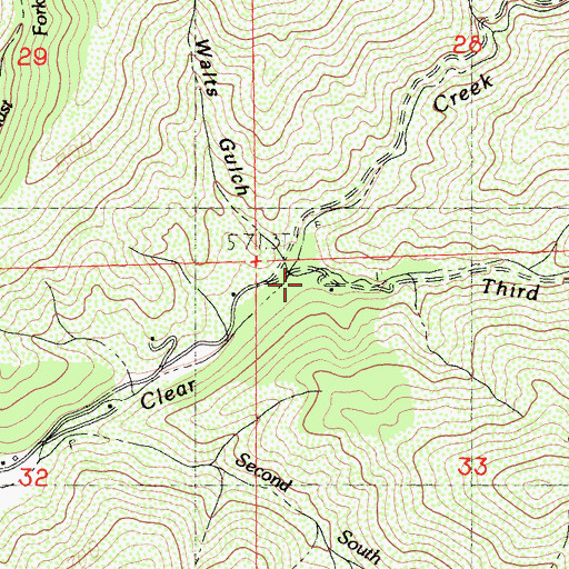 Topographic Map of Third South Fork East Fork Clear Creek, CA