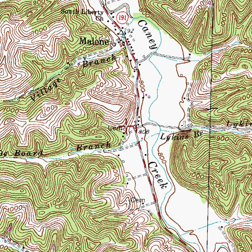 Topographic Map of Deboard Cemetery, KY
