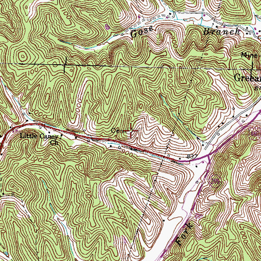 Topographic Map of Ferguson Cemetery, KY
