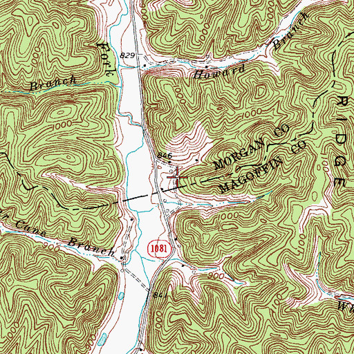 Topographic Map of Oney Cemetery, KY