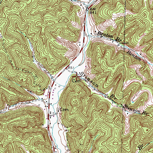 Topographic Map of Stinson Cemetery, KY