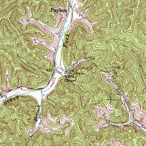 Topographic Map of Wells Cemetery, KY