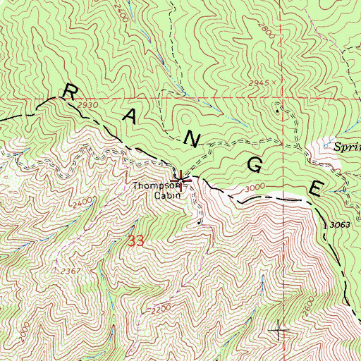 Topographic Map of Thompson Cabin, CA