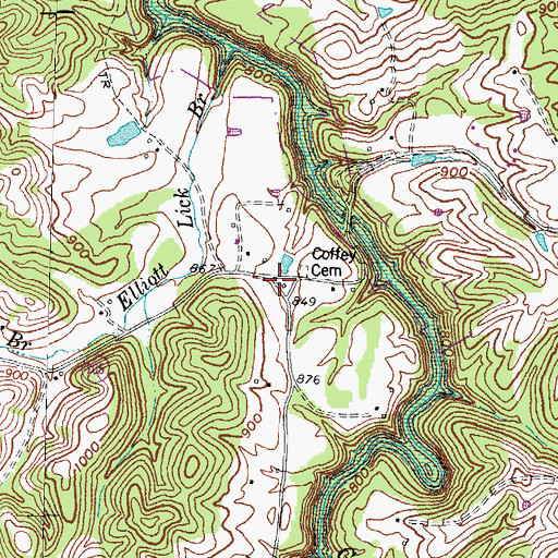 Topographic Map of McKinney Church (historical), KY