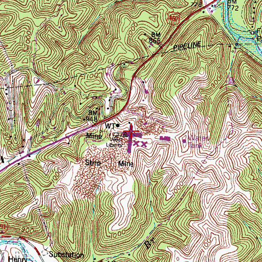 Topographic Map of Eastern Kentucky Correctional Complex, KY