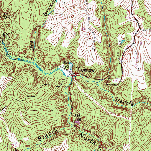 Topographic Map of Blairs Mill Railroad Station (historical), KY