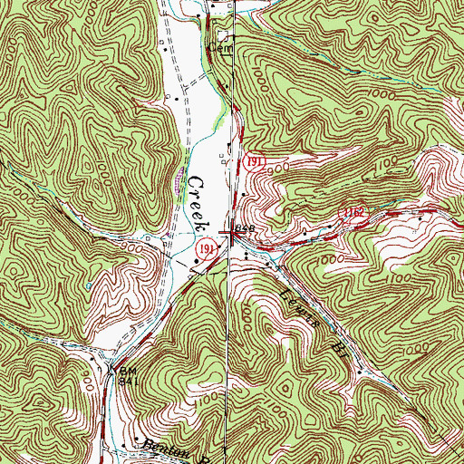 Topographic Map of Lewis Railroad Station (historical), KY