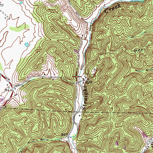 Topographic Map of Bear Wallow (historical), KY