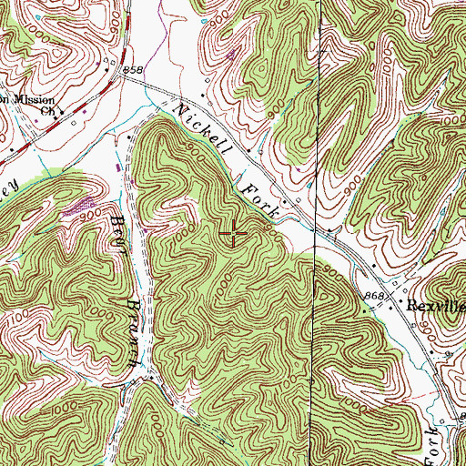 Topographic Map of Caskey Fork (historical), KY