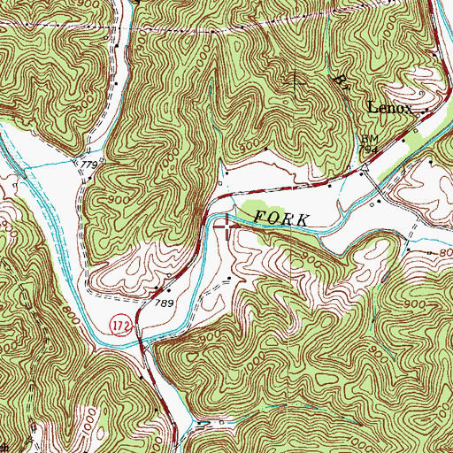 Topographic Map of Caskey Settement (historical), KY