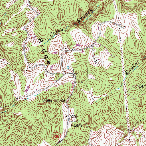 Topographic Map of Ditney School (historical), KY