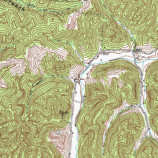 Topographic Map of Head of Stacy Fork (historical), KY