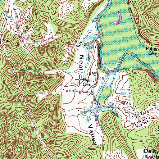 Topographic Map of Neal Valley (historical), KY