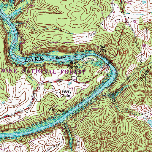 Topographic Map of Perry Bend (historical), KY