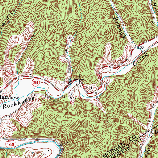 Topographic Map of Rockhouse (historical), KY