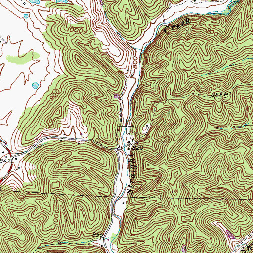 Topographic Map of Straight Creek (historical), KY