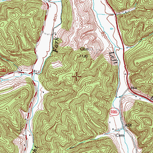 Topographic Map of Upper White Oak Creek (historical), KY