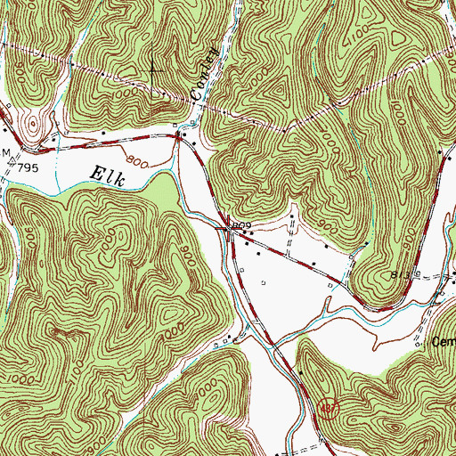Topographic Map of Alice Post Office (historical), KY