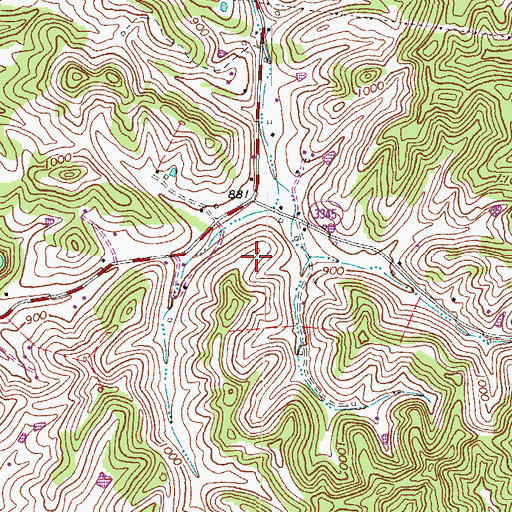 Topographic Map of Apple Post Office (historical), KY