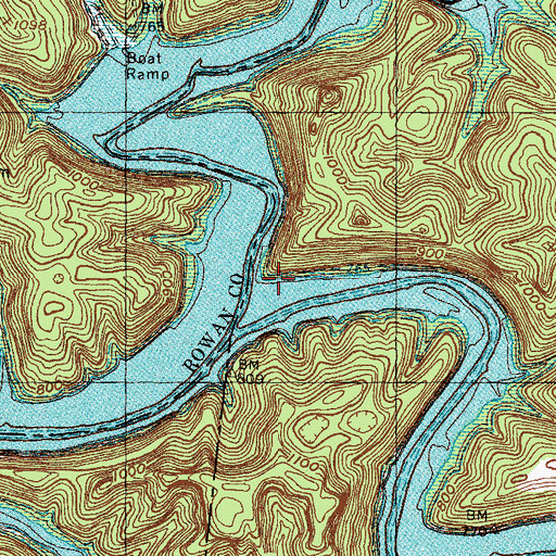 Topographic Map of Bangor Post Office (historical), KY