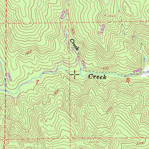 Topographic Map of Thompson Creek, CA