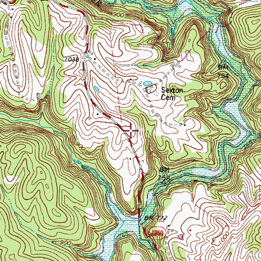 Topographic Map of Ebon Post Office (historical), KY