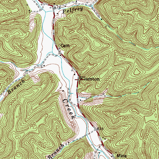 Topographic Map of Elamton Post Office (historical), KY