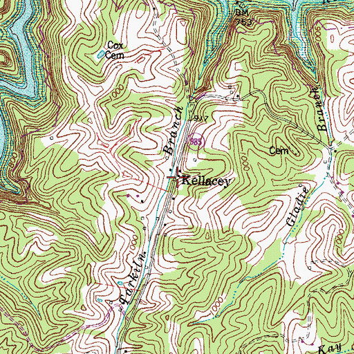 Topographic Map of Elder Post Office (historical), KY
