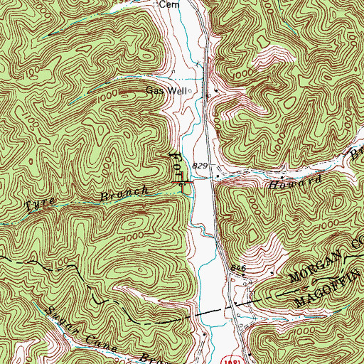 Topographic Map of Essex Post Office (historical), KY
