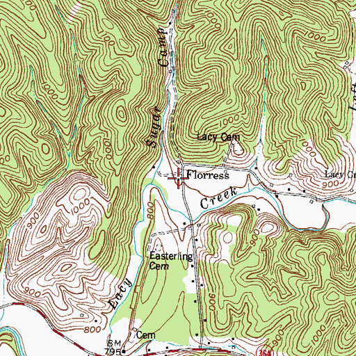 Topographic Map of Flores Post Office (historical), KY