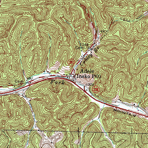 Topographic Map of Insko Post Office (historical), KY