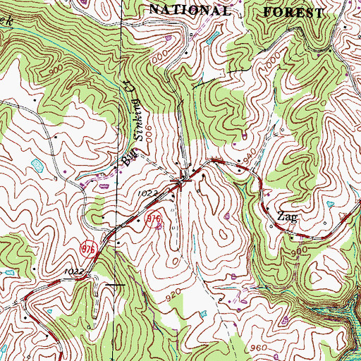 Topographic Map of Jeston Post Office (historical), KY