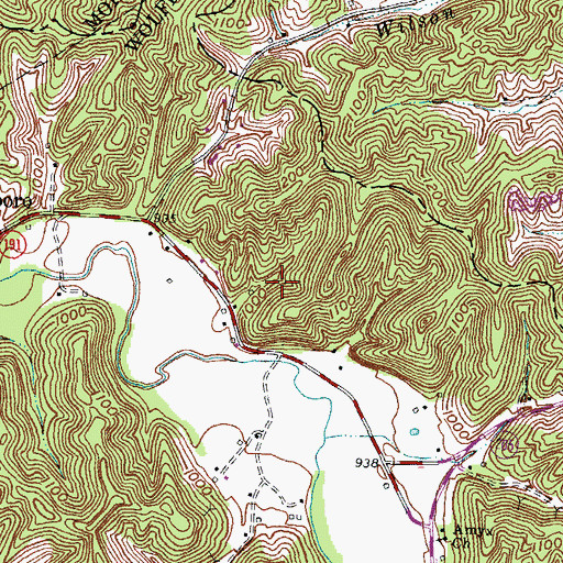 Topographic Map of Lizzie Lane Post Office (historical), KY