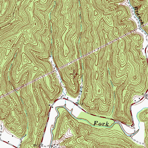 Topographic Map of Manker Post Office (historical), KY