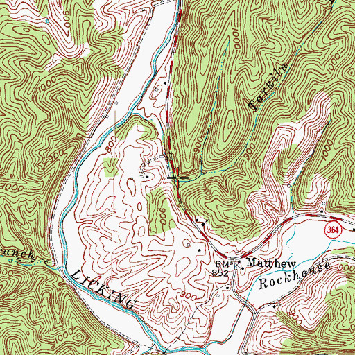 Topographic Map of Matthew Post Office (historical), KY